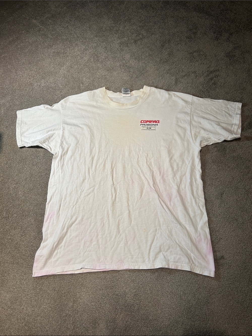 Vintage White Compaq ProSignia Logo Tee - Men